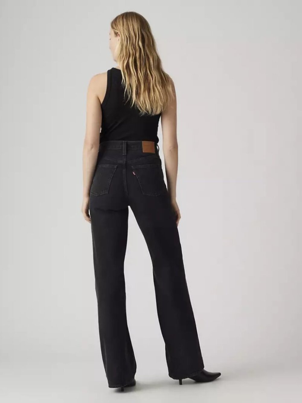 Levi's Ribcage Wide Leg Jeans - Black Dark Wash - Size 26x34